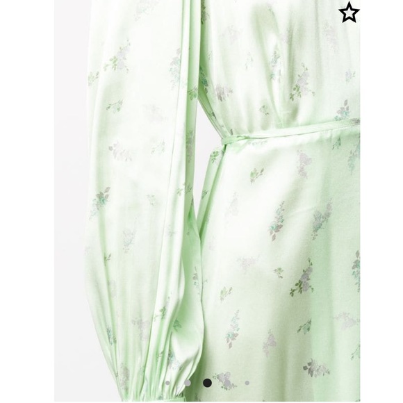 GANNI floral-print silk-satin wrap dress EU 34/US2 - Picture 5 of 6